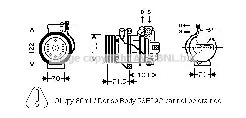 Компрессор, кондиционер AVA QUALITY COOLING MTK249