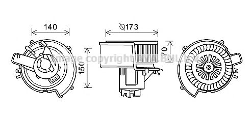 Электродвигатель, вентиляция салона AVA QUALITY COOLING OL8636