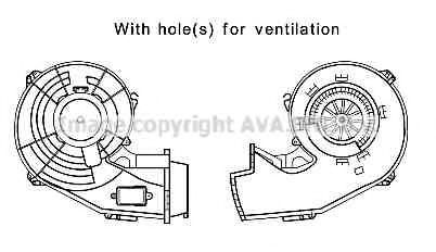 Электродвигатель, вентиляция салона AVA QUALITY COOLING OL8643