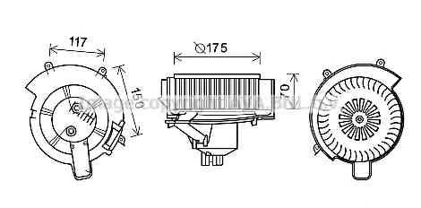 Электродвигатель, вентиляция салона AVA QUALITY COOLING OL8646