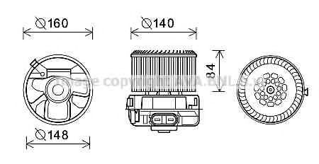 Электродвигатель, вентиляция салона AVA QUALITY COOLING PE8372