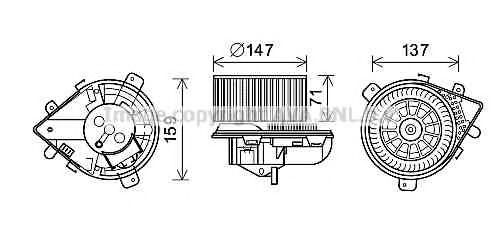 Электродвигатель, вентиляция салона AVA QUALITY COOLING PE8379