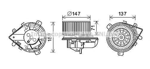 Электродвигатель, вентиляция салона AVA QUALITY COOLING PE8380