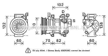 Компрессор, кондиционер AVA QUALITY COOLING TOK622