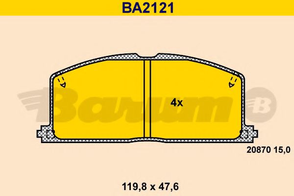 Комплект тормозных колодок, дисковый тормоз BARUM BA2121