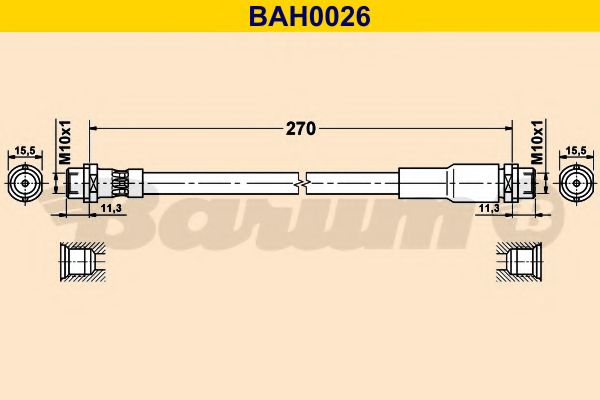 Тормозной шланг BARUM BAH0026