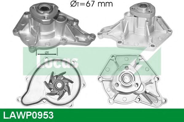 Водяной насос LUCAS ENGINE DRIVE LAWP0953