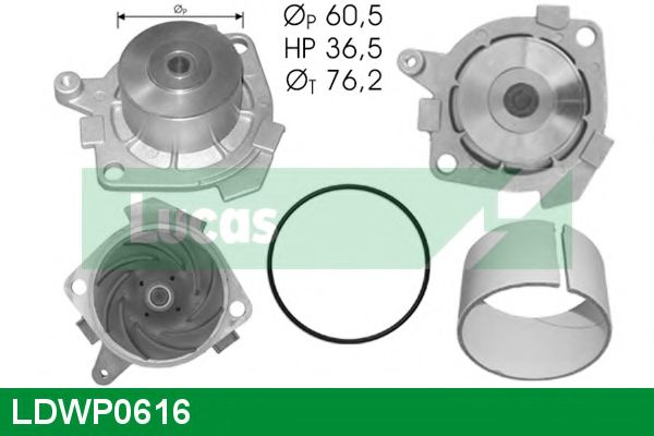 Водяной насос LUCAS ENGINE DRIVE LDWP0616