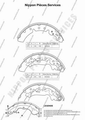 Комплект тормозных колодок NPS T350A72