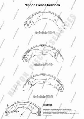 Комплект тормозных колодок NPS H350I07