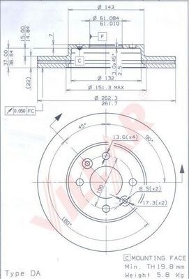 Тормозной диск VILLAR 628.0556