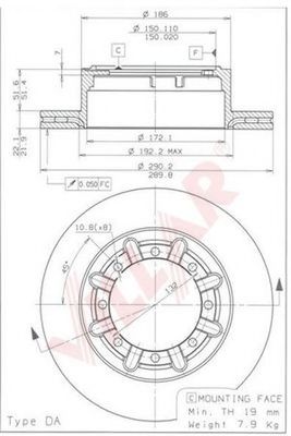 Тормозной диск VILLAR 628.1217