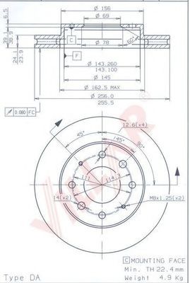 Тормозной диск VILLAR 628.1241