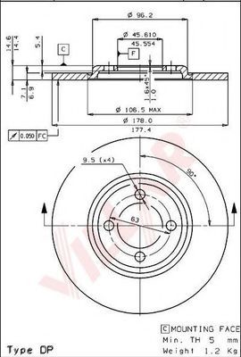 Тормозной диск AP 18400