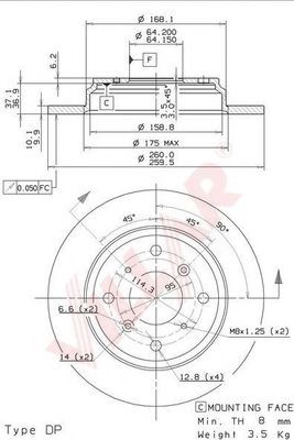 Тормозной диск sbs 16206
