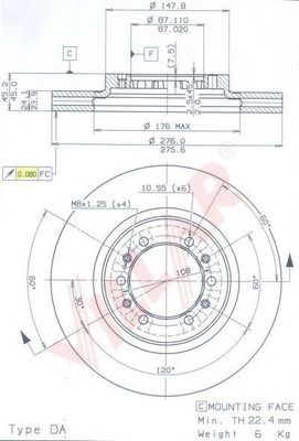 Тормозной диск VILLAR 628.1501