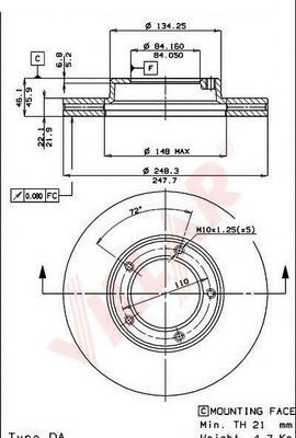Тормозной диск BRECO BS7906