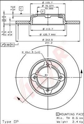 Тормозной диск VILLAR 628.1823
