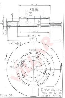 Тормозной диск VILLAR 628.1829