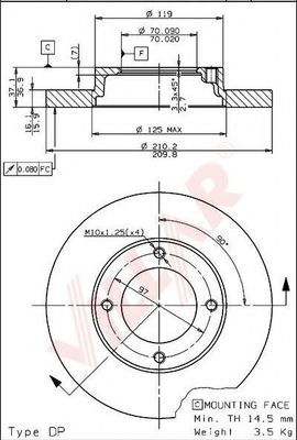 Тормозной диск VILLAR 628.1871