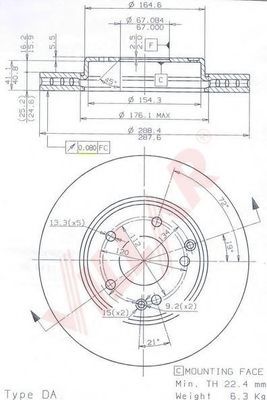 Тормозной диск VILLAR 628.1918