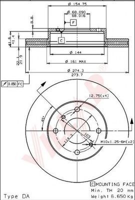 Тормозной диск AP 34196