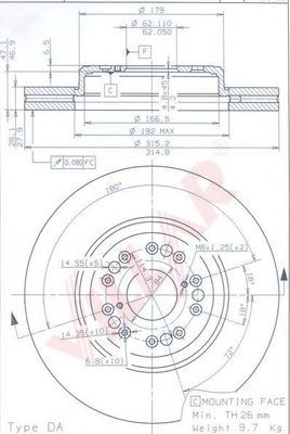 Тормозной диск VILLAR 628.1973