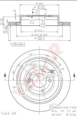 Тормозной диск VILLAR 628.2005