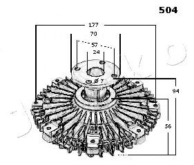 Сцепление, вентилятор радиатора JAPKO 36504