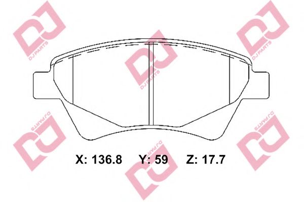 Комплект тормозных колодок, дисковый тормоз DJ PARTS BP2239