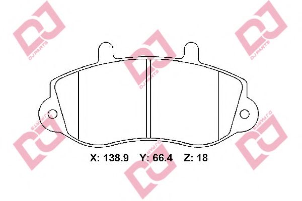 Комплект тормозных колодок, дисковый тормоз DJ PARTS BP2310