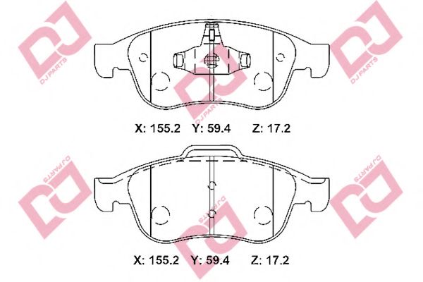 Комплект тормозных колодок, дисковый тормоз DJ PARTS BP2331