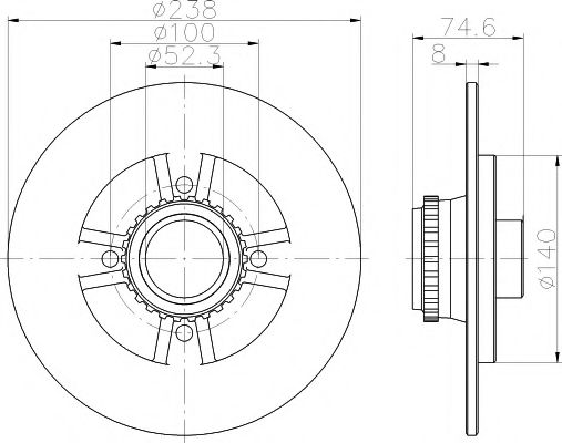 Тормозной диск HELLA PAGID 8DD 355 117-311