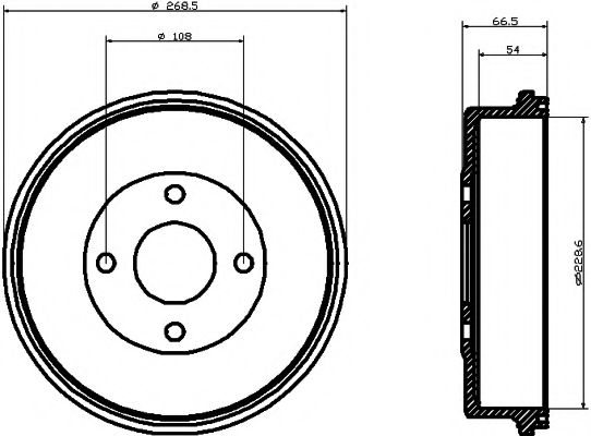 Тормозной барабан HELLA PAGID 8DT 355 300-181