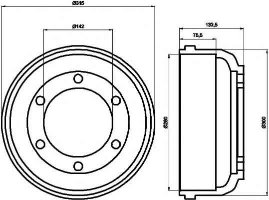 Тормозной барабан HELLA PAGID 8DT 355 300-211