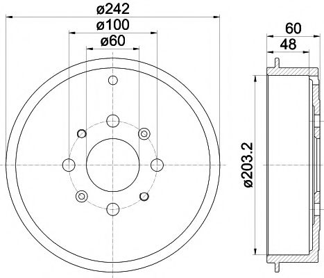 Тормозной барабан HELLA PAGID 8DT 355 300-681