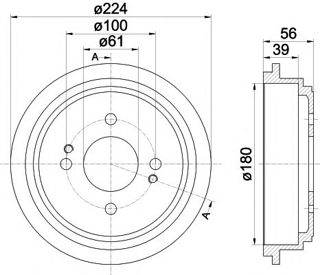 Тормозной барабан HELLA PAGID 8DT 355 300-711