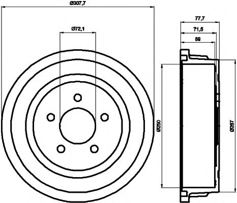 Тормозной барабан HELLA PAGID 8DT 355 300-721