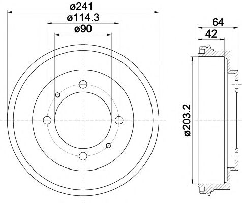 Тормозной барабан HELLA PAGID 8DT 355 300-841