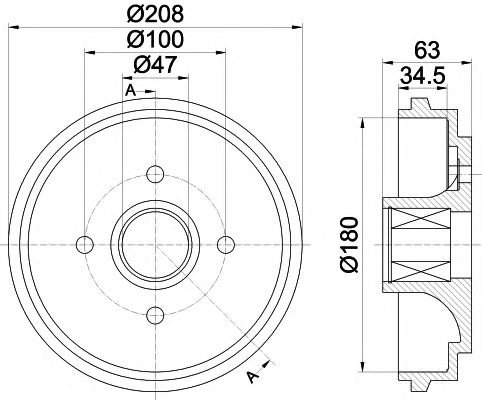 Тормозной барабан HELLA PAGID 8DT 355 300-991