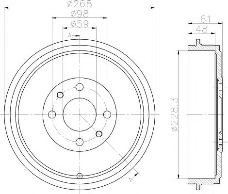 Тормозной барабан HELLA PAGID 8DT 355 301-091