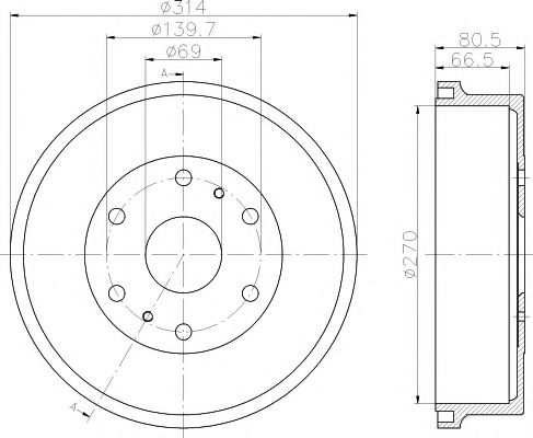 Тормозной барабан HELLA PAGID 8DT 355 301-111