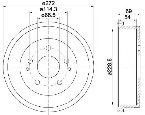 Тормозной барабан HELLA PAGID 8DT 355 301-121