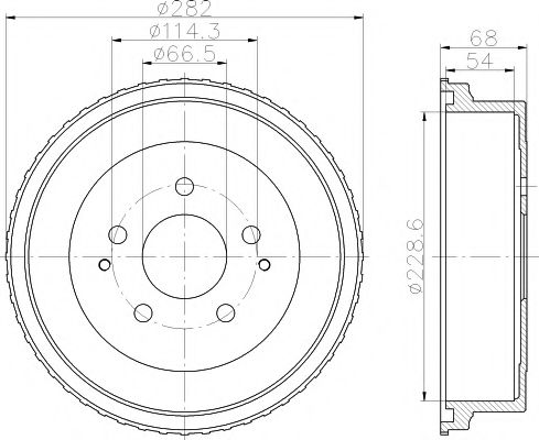 Тормозной барабан HELLA PAGID 8DT 355 301-131