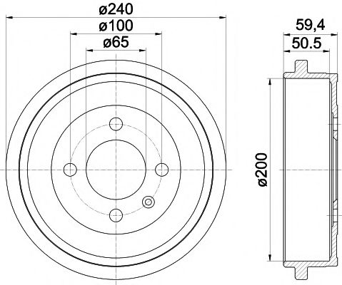 Тормозной барабан HELLA PAGID 8DT 355 301-571