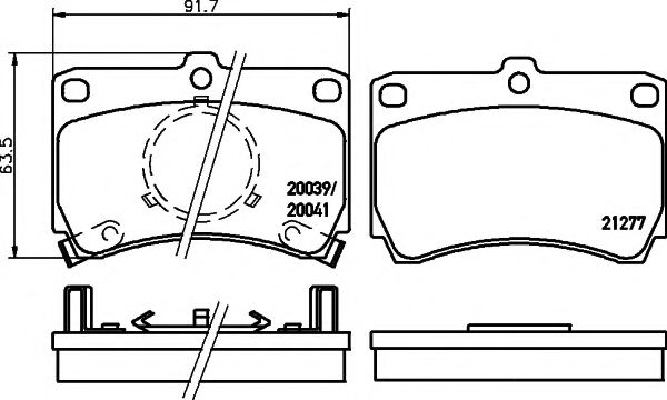 Комплект тормозных колодок, дисковый тормоз HELLA PAGID 8DB 355 005-631