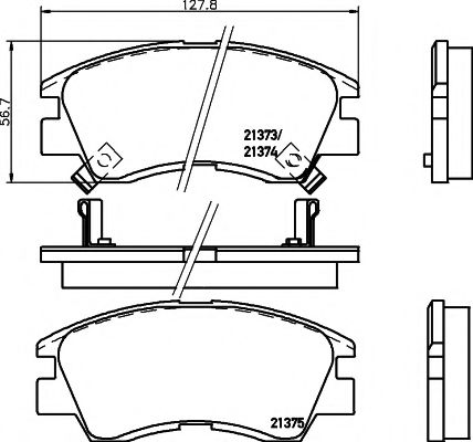 Комплект тормозных колодок, дисковый тормоз HELLA PAGID 8DB 355 005-781