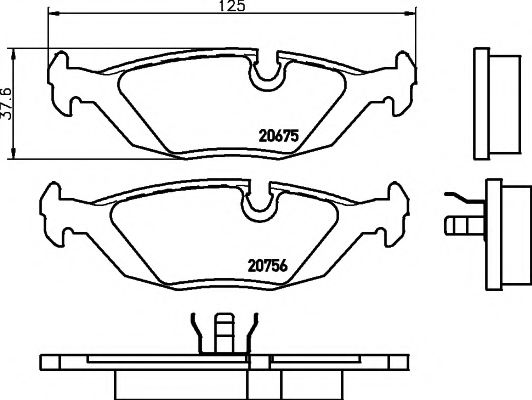 Комплект тормозных колодок, дисковый тормоз HELLA PAGID 8DB 355 006-041