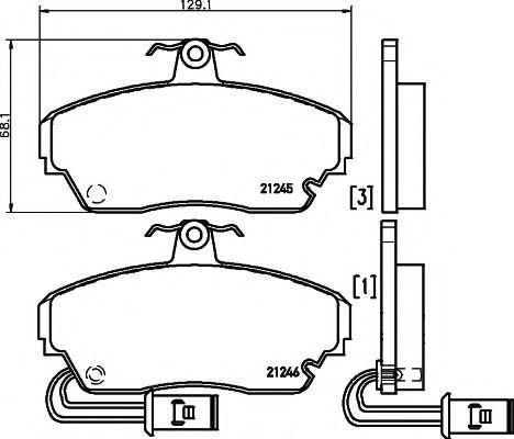 Комплект тормозных колодок, дисковый тормоз HELLA PAGID 21246