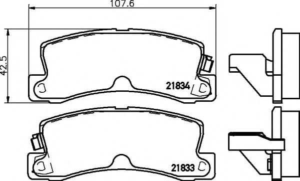 Комплект тормозных колодок, дисковый тормоз HELLA PAGID 8DB 355 006-431